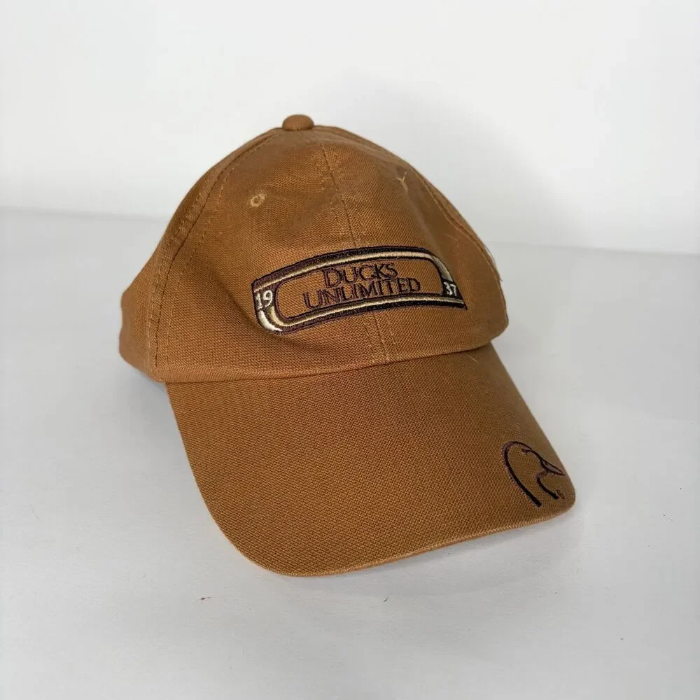 Ducks Unlimited Baseball Cap Hat Brown Tan Embroidered Men Adjustable